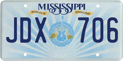 MS license plate JDX706