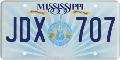 MS license plate JDX707