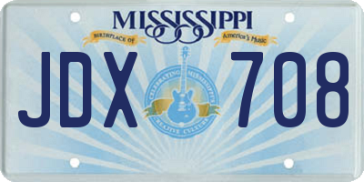 MS license plate JDX708