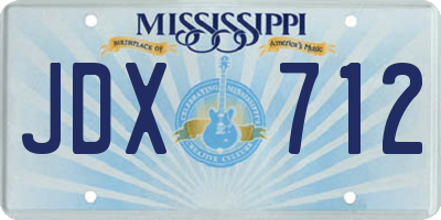 MS license plate JDX712