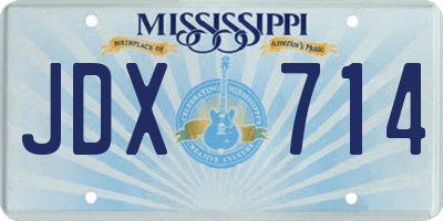 MS license plate JDX714