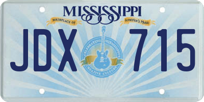 MS license plate JDX715
