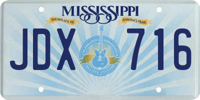 MS license plate JDX716