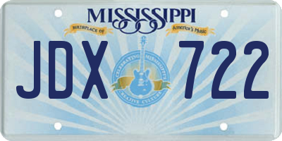 MS license plate JDX722