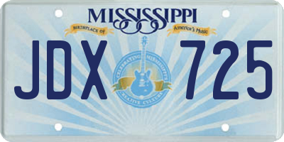 MS license plate JDX725