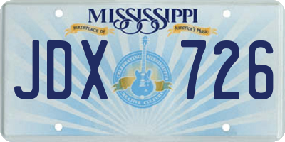 MS license plate JDX726