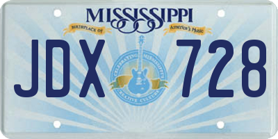 MS license plate JDX728