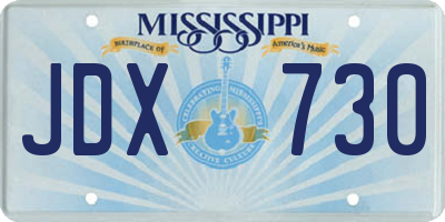 MS license plate JDX730