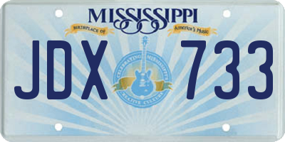 MS license plate JDX733