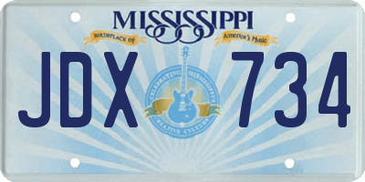 MS license plate JDX734
