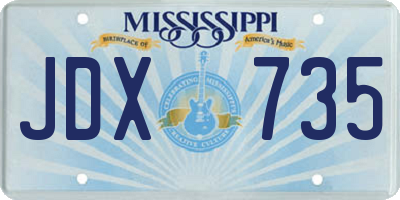 MS license plate JDX735