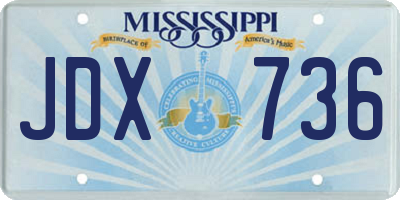 MS license plate JDX736