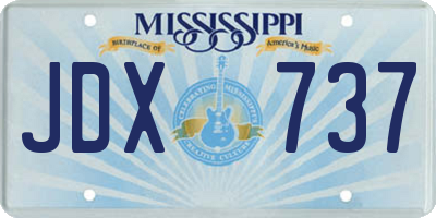 MS license plate JDX737