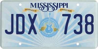MS license plate JDX738