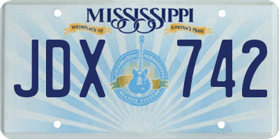 MS license plate JDX742