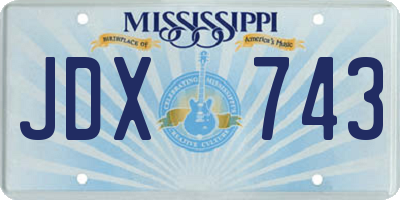 MS license plate JDX743