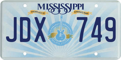 MS license plate JDX749