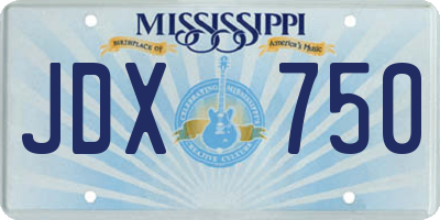 MS license plate JDX750