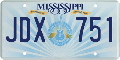 MS license plate JDX751
