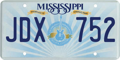 MS license plate JDX752