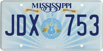 MS license plate JDX753