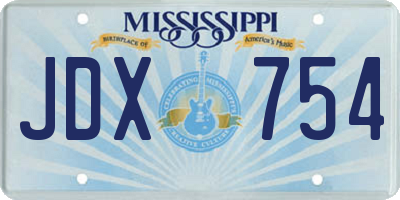 MS license plate JDX754