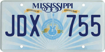 MS license plate JDX755