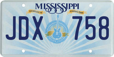MS license plate JDX758
