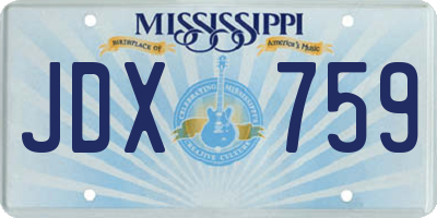 MS license plate JDX759