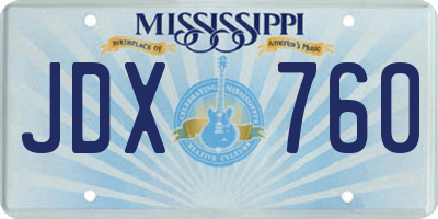 MS license plate JDX760