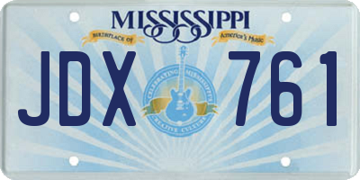 MS license plate JDX761