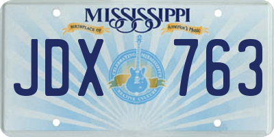 MS license plate JDX763
