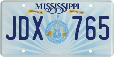 MS license plate JDX765