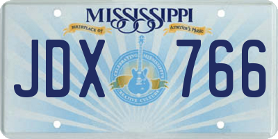 MS license plate JDX766