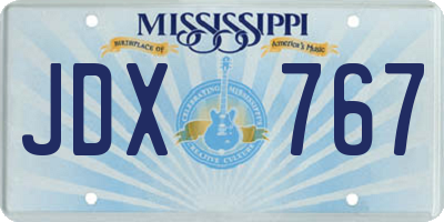 MS license plate JDX767