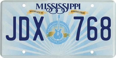 MS license plate JDX768