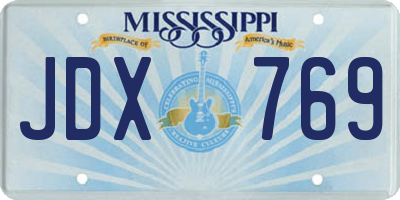 MS license plate JDX769