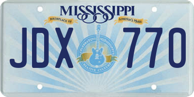 MS license plate JDX770