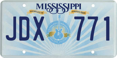 MS license plate JDX771