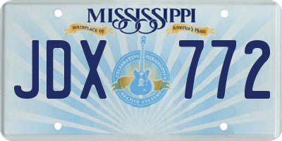 MS license plate JDX772