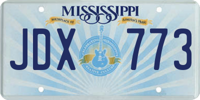 MS license plate JDX773