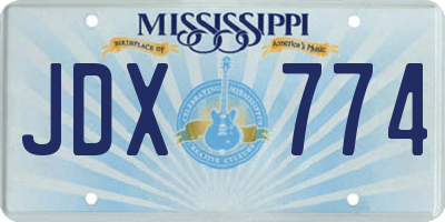MS license plate JDX774