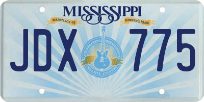 MS license plate JDX775