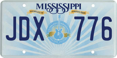 MS license plate JDX776