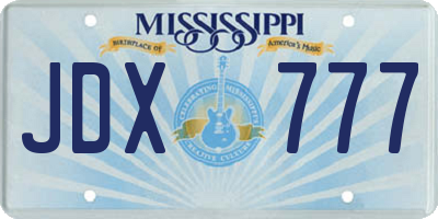 MS license plate JDX777