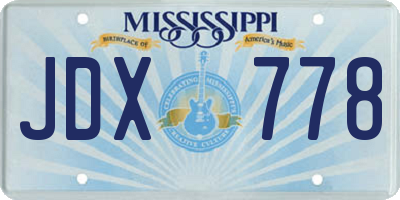 MS license plate JDX778