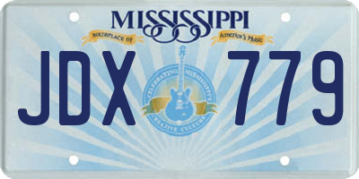 MS license plate JDX779