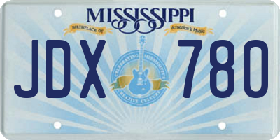 MS license plate JDX780