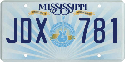 MS license plate JDX781