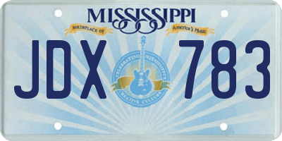 MS license plate JDX783